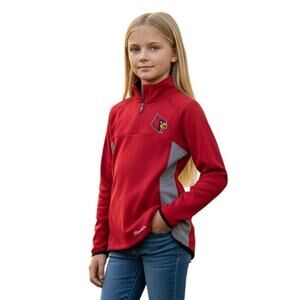 Gen2 Louisville Cardinals NCAA Extreme Team Logo 1/4 Zip Jacket Girls Size L 14